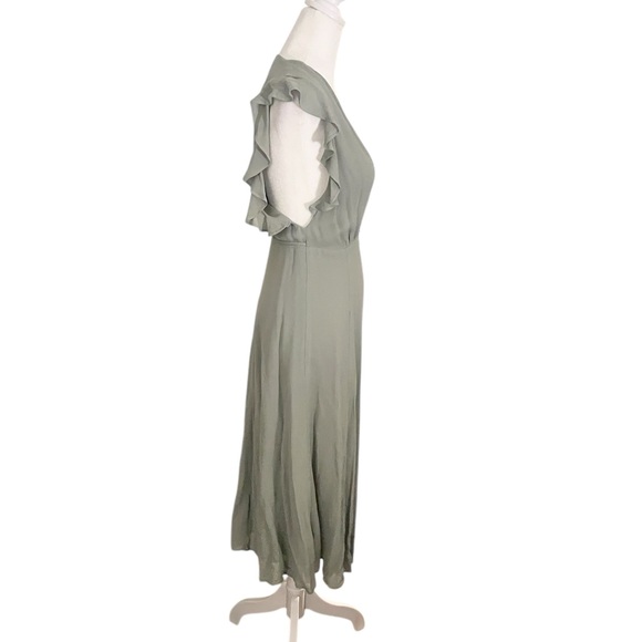 Reformationn Hillary Wrap Dress in Green - Picture 7 of 10